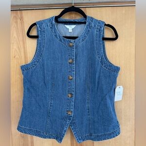 Time and Tru Denim Button-Up Vest size L